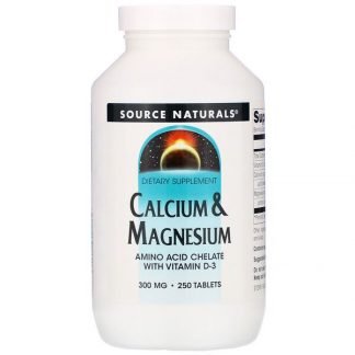 Source Naturals, カルシウム & マグネシウム、300 mg 250粒