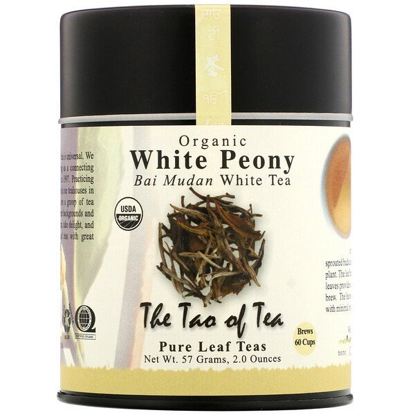 The Tao of Tea, オーガニック白ムダン・ホワイトティー、ホワイトピオニー、57g(2.0oz)