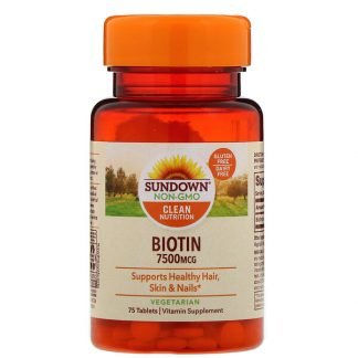 Sundown Naturals, Biotin, 7,500 mcg, 75 Tablets (Discontinued Item)