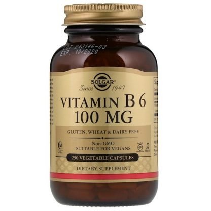 Solgar, ビタミンB6、100 mg、250ベジカプセル