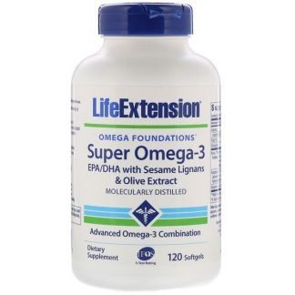 Life Extension, オメガファンデーション、スーパーオメガ3、ソフトジェル120粒