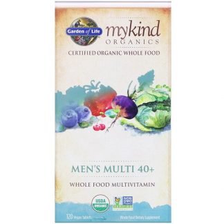 Garden of Life, 優しいオーガニック,男性のマルチ40＋, 120ベーガン錠