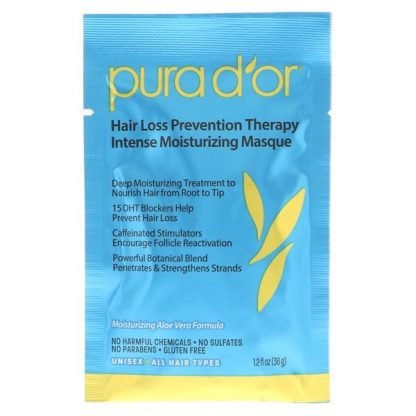 Pura D'or, 抜け毛予防セラピー、集中保湿マスク、8パック、各約35ml（1.2 fl oz）