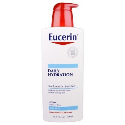 Eucerin, 日々の水分補給、ローション、無香料、16.9液量オンス（500 ml）