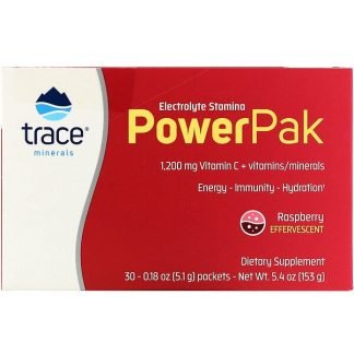Trace Minerals Research, Electrolyte Stamina PowerPak, Raspberry, 30 Packets, 0.18 oz (5.1 g) Each