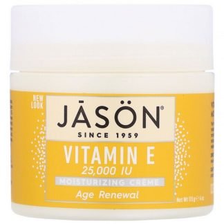 Jason Natural, Age Renewal Vitamin E Moisturizing Creme, 25,000 IU, 4 oz (113 g)