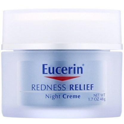 Eucerin, 皮膚の発赤を緩和、皮膚科学のスキンケア、ナイトクリーム、1.7オンス（48 g）