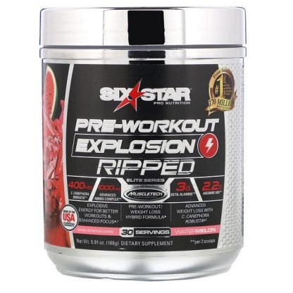 Six Star, プレウォークアウト エクスプロージョンリップト、スイカ味、168g（5.91oz）