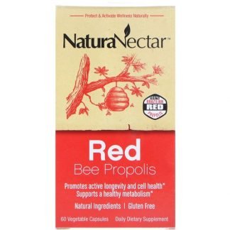 NaturaNectar, レッドビープロポリス、60野菜カプセル