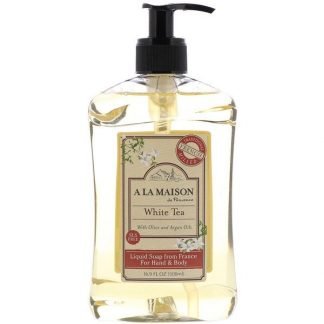 A La Maison de Provence, Hand & Body Liquid Soap, White Tea with Olive and Argan Oils, 16.9 fl oz (500 ml)