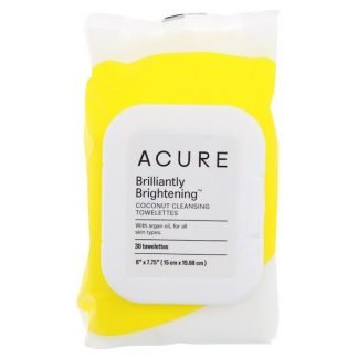 Acure, 素晴らしい肌の色艶、ココナッツクレンジングウェットティッシュ、30枚 (Discontinued Item)