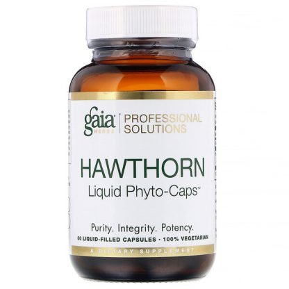 Gaia Herbs Professional Solutions, サンザシ、液体カプセル60個