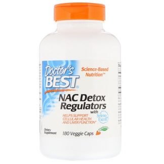 Doctor's Best, NACデトックスレギュレーター、植物性カプセル180粒
