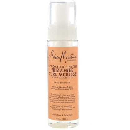 SheaMoisture, ココナッツ＆ハイビスカス、ちぢれ防止カールムース、220 ml（7.5 fl oz）