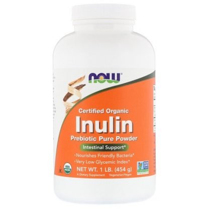 Now Foods, 認定オーガニックイヌリン、プレバイオティックピュアパウダー、454g