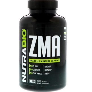 NutraBio Labs, ZMA、180野菜カプセル