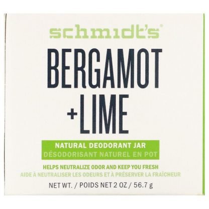Schmidt's Naturals, ナチュラルデオドラントジャー、ベルガモット＋ライム、56.7g（2oz）
