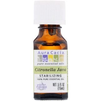 Aura Cacia, 100%ピュアエッセンシャルオイル、シトロネラジャワ、5液量オンス (15 ml)