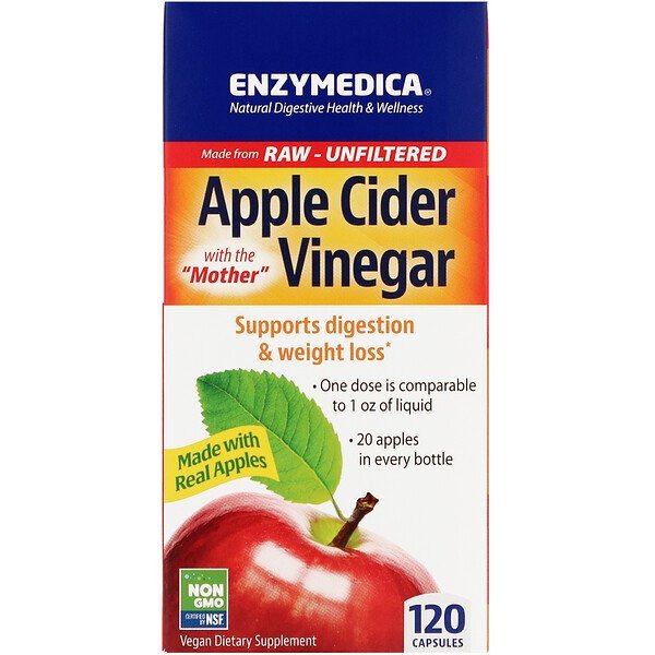 Enzymedica, Apple Cider Vinegar with the Mother, 120 Capsules