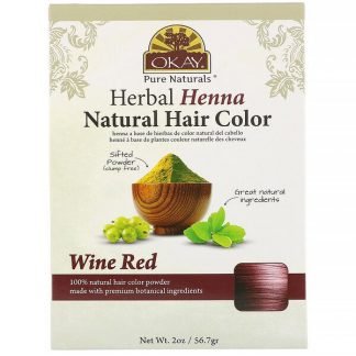 Okay, ハーバルヘナナチュラルヘアカラー、ワインレッド、56.7g（2oz）