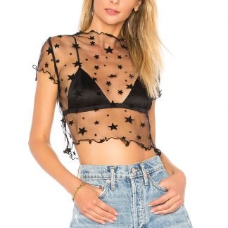 SANDRAメッシュクロップトップ,superdown