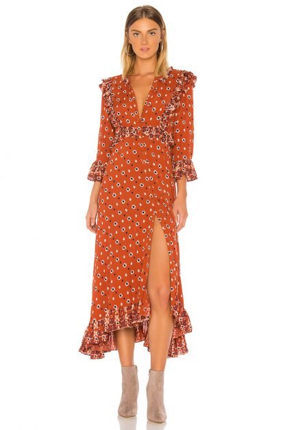 CALICOSKIESミディ丈ドレス,FreePeople