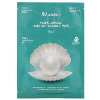 JM Solution, 3ステップマリンルミナスパールディープモイスチャーマスク、1セット