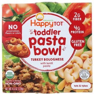 Happy Family Organics, オーガニックス・ハッピー・トット、子供用パスタボウル、ターキーボロネーゼ、128g