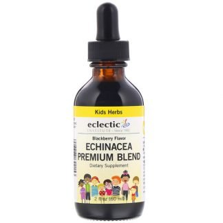 Eclectic Institute, Kids Herbs, Echinacea Premium Blend, Blackberry Flavor, 2 fl oz (60 ml)