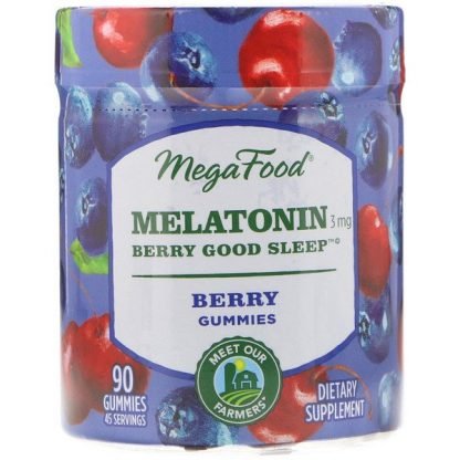 MegaFood, Melatonin, Berry Good Sleep, Berry, 3 mg , 90 Gummies