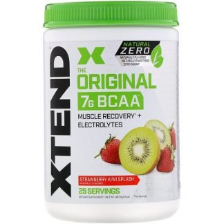 Scivation, Xtend、オリジナル7G BCAA、ナチュラルゼロ、ストロベリーキウイスプラッシュ、367.5g