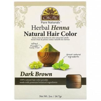 Okay, ハーバルヘナナチュラルヘアカラー、ダークブラウン、2oz（56.7g）