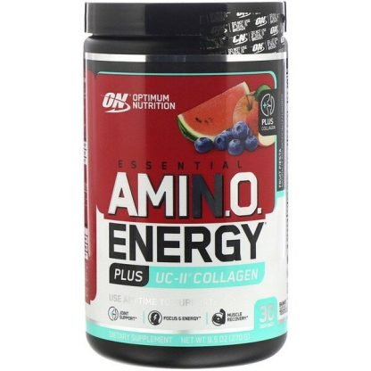 Optimum Nutrition, エッセンシャルアミノエナジー＋UC-IIコラーゲン、フルーツフィエスタ、270 g（9.5 oz）