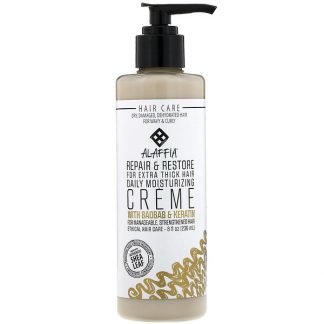 Alaffia, リペア＆リストア、デイリーモイスチャライジングクリーム、ホホバとセンナ入り、236ml（8oz）