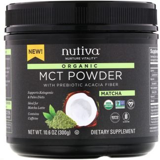 Nutiva, オーガニックMCTパウダー、抹茶、300g