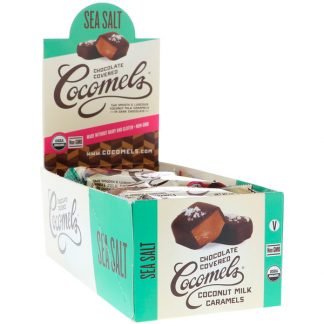 Cocomels, オーガニック、チョコレートで包んだココナッツミルクキャラメル、海塩、15個、各1 oz (28 g)