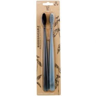 The Natural Family Co., Biodegradable Cornstarch Toothbrush, Soft, 2 Toothbrushes