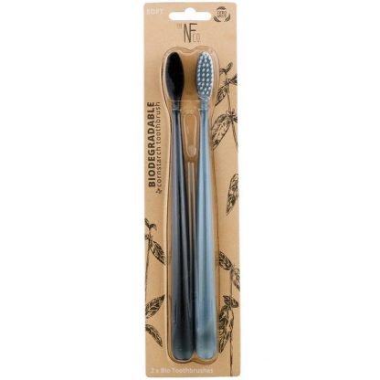 The Natural Family Co., Biodegradable Cornstarch Toothbrush, Soft, 2 Toothbrushes