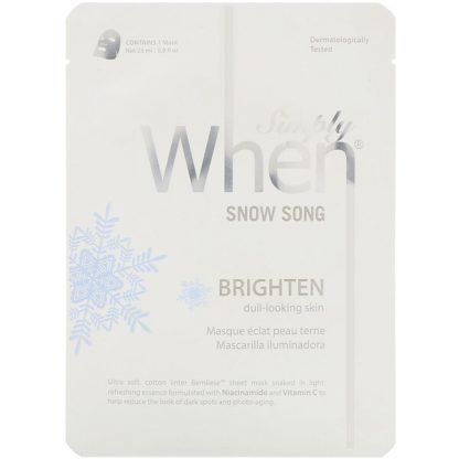 When Beauty, Simply When（シンプリーウェン）、スノーソングシートマスク、1枚、23ml（0.8fl oz）