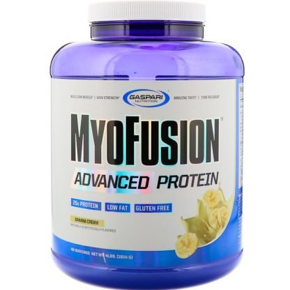 Gaspari Nutrition, MyoFusion、アドバンスドプロテイン、バナナクリーム、1814g（4 lbs）