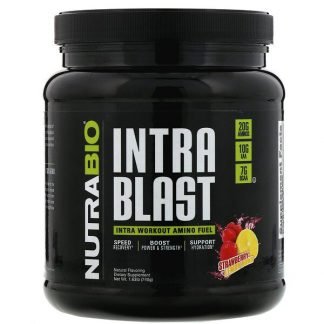 NutraBio Labs, イントラブラスト、イントラワークアウトアミノフューエル、ストロベリーレモンボム、740 g（1.63 lb）