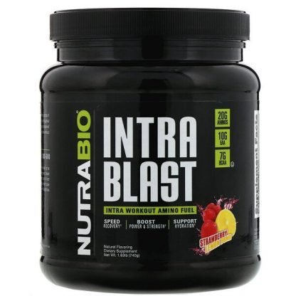 NutraBio Labs, イントラブラスト、イントラワークアウトアミノフューエル、ストロベリーレモンボム、740 g（1.63 lb）