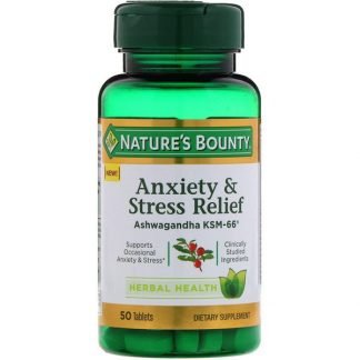 Nature's Bounty, アシュワガンダKSM-66、不安やストレスの軽減、50粒