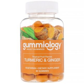 Gummiology, 大人用ターメリック＆ジンジャーグミ、トロピカルフルーツ風味、植物性グミ90粒