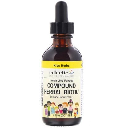Eclectic Institute, キッズハーブス、コンパウンドハーブバイオティック、レモンライム味、60 ml（2 fl oz）