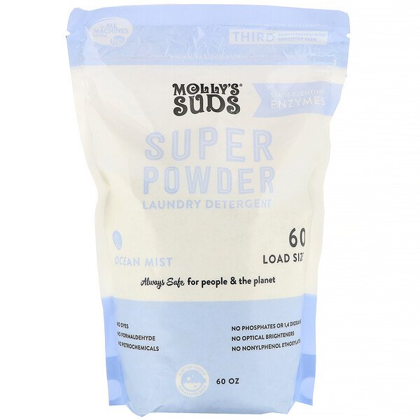 Molly's Suds, スーパーパウダー(Super Powder) 洗濯用洗剤、オーシャンミスト、60回分、1.7Kg