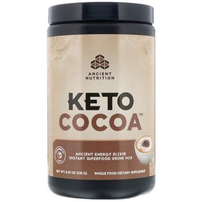 Dr. Axe / Ancient Nutrition, Keto Cocoa（ケトココア）、エンシェントエネルギーエリキシール、238 g（8.39 oz）