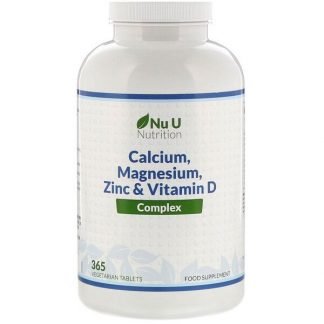 Nu U Nutrition, カルシウム・マグネシウム・亜鉛・ビタミンDコンプレックス、ベジタリアンタブレット365粒