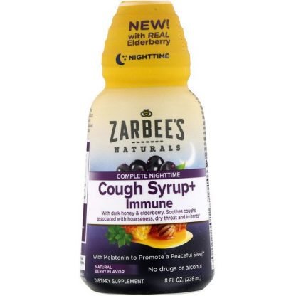 Zarbee's, Complete NightTime, Cough Syrup + Immune, Natural Berry, 8 fl oz (236 ml)