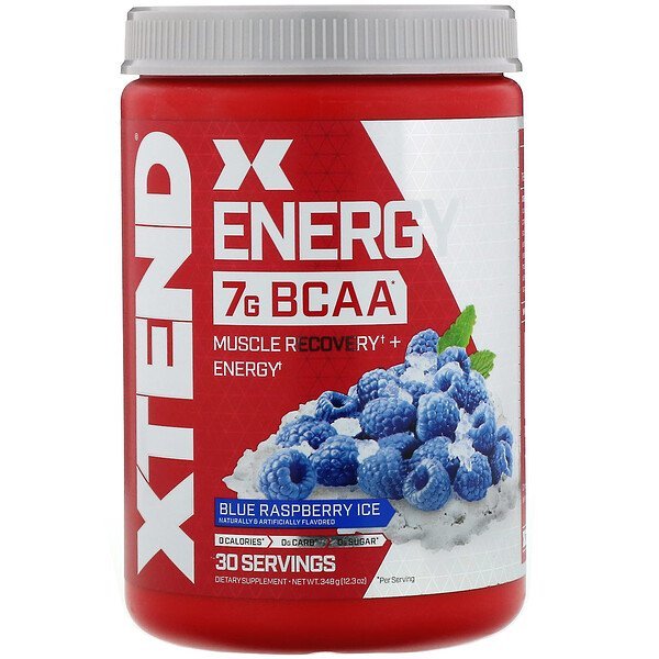 Scivation, Xtend(エクステンド)エナジー、7G BCAA、ブルーラズベリーアイス、348g(12.3oz)